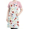 thumbnail image 5 of Pioneer Flower Floral Print Pattern Apron-Garden Aprons for Women with Pockets-Cotton Linen Waterproof Kitchen Cooking Gardening Aprons Adjustable for Kitchen,Cooking,BBQ and Salon 33x27 Inch, 5 of 7