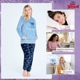 thumbnail image 5 of Conjunto de pijama Disney Stitch de forro polar para mujer con capucha, color azul, talla M, 5 of 5