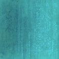 thumbnail image 1 of Ahgly Company Machine Washable Indoor Square Oriental Turquoise Blue Industrial Area Rugs, 3' Square, 1 of 4