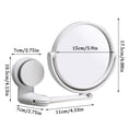 thumbnail image 3 of Folding Round Makeup Wall Mounted Rotating Double Magnifying Beauty Dressing Bathroom for Vanity, 3 of 8