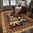 thumbnail image 5 of MJIAexp 3'x5' Area Rug Washable Bedroom Rug,Vintage Western Buffalo Bear Decor Entryway Carpet Rugs, Non Slip Soft Low Pile Area Carpet for Living Room Bedroom Festive Decor, 5 of 8