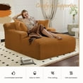 thumbnail image 4 of Onbeam 50" Chaise Lounge, Plush Sleeper Sofa Chair with 3 Pillows for Living Room, Corduroy, Orange, 4 of 7