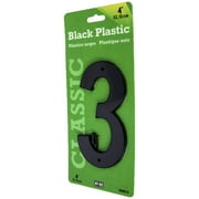HY-KO 4 Black Plastic Modern Number 3