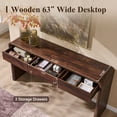 thumbnail image 4 of wow97e Modern Console Table for Entryway, 63" Long Entryway Table with 3 Drawer, Curved Profile Design, Sofa Table Behind Couch for Living Room, Hallway, 4 of 7