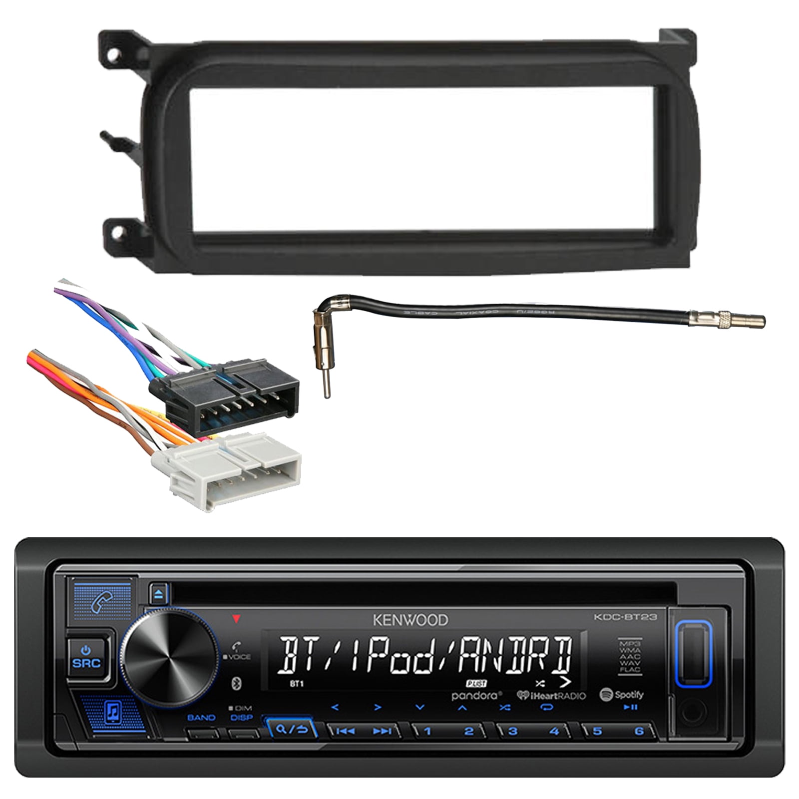 Kenwood In-Dash Single-DIN Car Audio AUX/USB/MP3 AM/FM CD Bluetooth