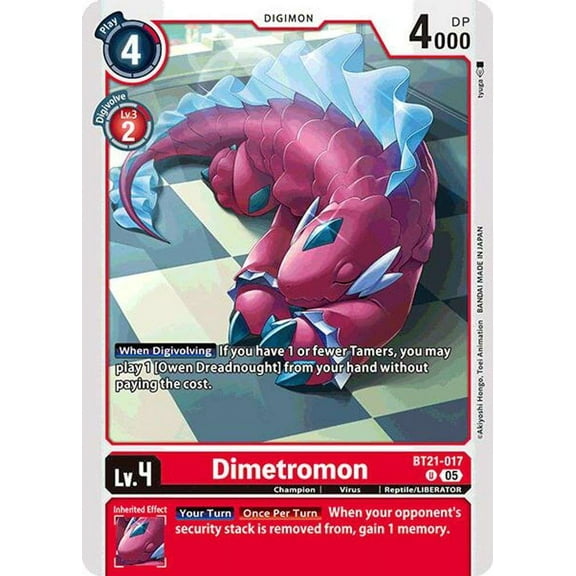 Digimon World Convergence Uncommon Dimetromon BT21-017