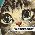 thumbnail image 5 of Funny Cat Shower Curtain Cute Retro Cool Cartoon Kitty are You Poopin' Fun Teal Humorous Animal Cloth Bathroom Shower Curtain Set with Hooks, 72X72in, 5 of 7