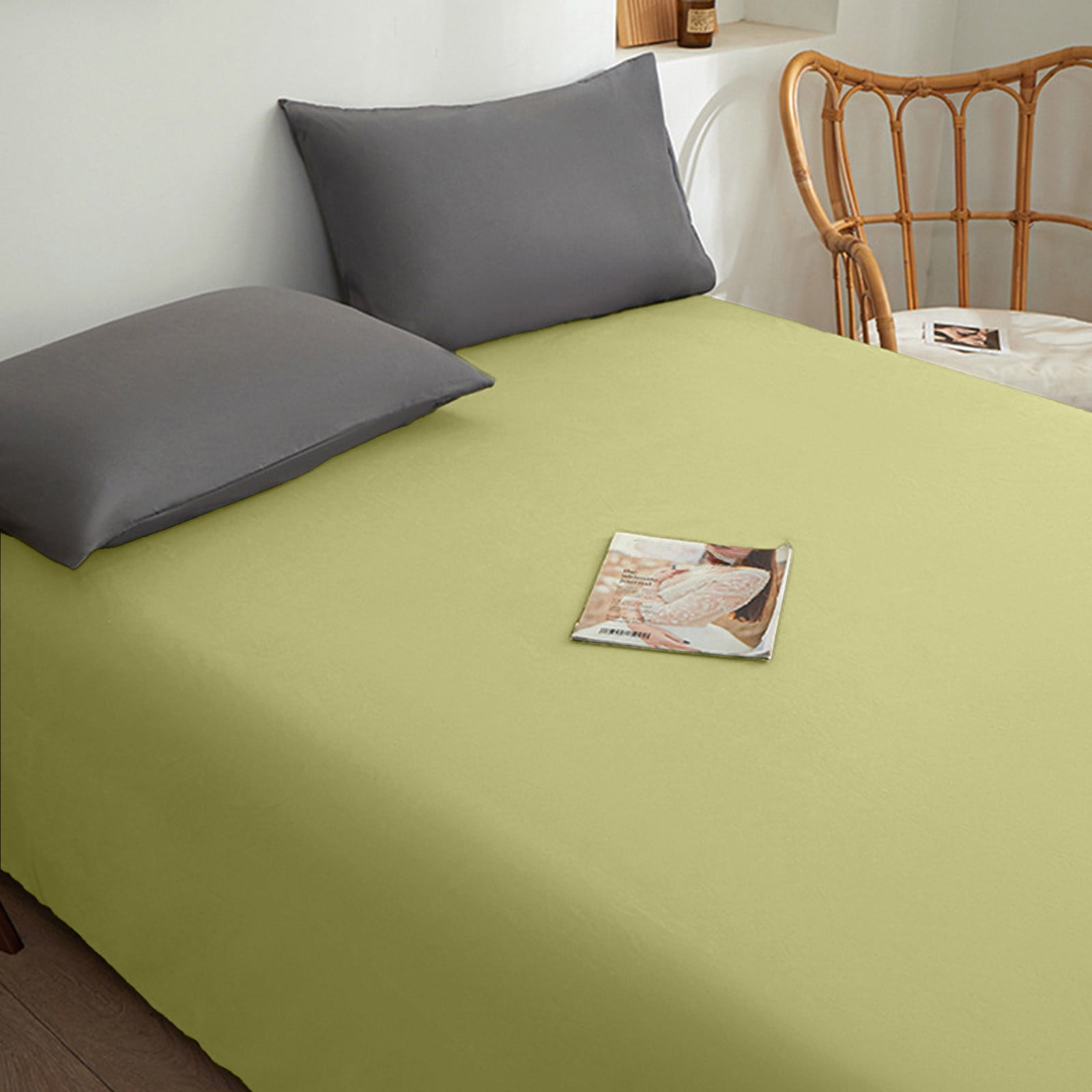 Xuniizn Queen Sheet Set, 87x91" Silky Cooling Sheets Queen, Extra Soft 1800 Microfiber Bamboo Sheets, Solid Color Bed Sheet, Hotel Luxury Smooth Satin Bedding Sheet for Hot Sleepers