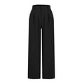 thumbnail image 6 of Wenyuyu High Waisted Pants for Women Business Office Lounge Loose Wide Leg Trousers Trendy Solid Palazzo Trousers with Pockets Black XL, 6 of 6