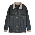 thumbnail image 5 of iHPH7 Womens Jean Jacket Denim Button Down Shirt Women Fall Fashion Long Sleeve Jacket for Women Fall Outfits for Women Fall Jackets Jean Shacket Women Black S, 5 of 5