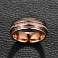 thumbnail image 3 of Man/Woman Ring Anniversary Ring Inlaid Cable and Antler 8mm Rose Gold Tungsten Carbide Send to relatives and friends Ring Fit Size 7-12, 3 of 4