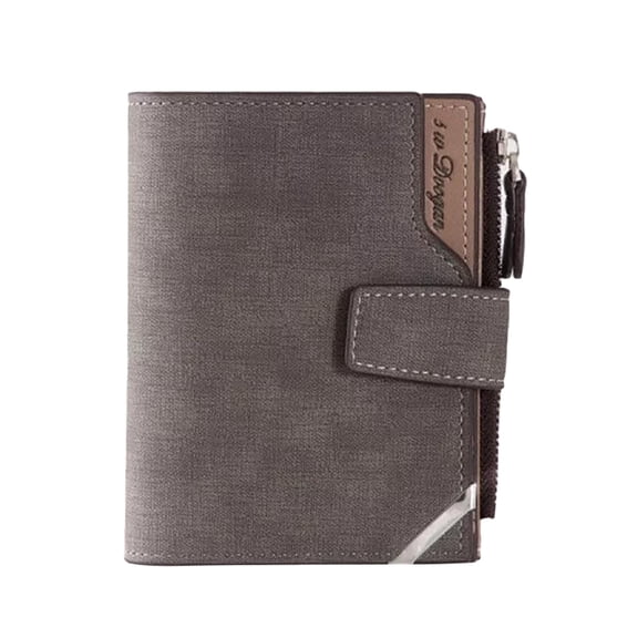 Kcolen Men's Functional Vertical Zipper Buckle Wallet Compact Secure RFID Blocking Card Holder Billfold Organizer