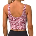 thumbnail image 3 of Lsque Red Flowers Printed Women'S Sports Bra, Compression, Moisture Wicking, High-Impact Sports Bra For Women,Supportive sports bra-Medium, 3 of 9