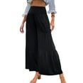 thumbnail image 2 of MAWCLOS Pantalon Palazzo Large Taille Haute pour Femmes, Noir, Taille m, 2 of 3