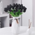 thumbnail image 4 of 10 flores artificiales de tulipán de tacto real (negro) TUNC Sencillez, 4 of 5