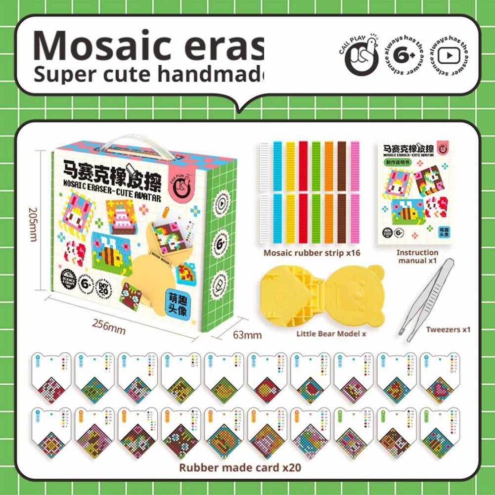 DIY Eraser Making Kit,Create Your Own Erasers Unique Patterns for Pixel Art Erasers, Complete Craft Set