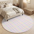 thumbnail image 4 of Round Area Rugs 4Ft, Purple Checkered Non-Slip Washable Circle Rugs Carpet, Farmhouse Art Buffalo Indoor Outdoor Rug Floor Mats Throw Runner for Bedroom Living Room Bathroom, 4 of 8