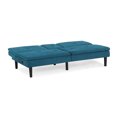 thumbnail image 4 of Serta Princeton Modern Futon with Pull Down Drink Tray, Teal Fabric, 4 of 7