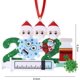 thumbnail image 4 of Paquete de 2 adornos de árbol de Navidad 2021 con colgante de Papá Noel – Papá Noel pintado con colgante de árbol de Navidad de vacuna, adorno colgante regalo para decoración de Navidad (Familia 3), 4 of 5