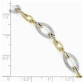 thumbnail image 2 of 10k Two-Tone Gold Polished and Textured Link Bracelet - 7.5 Inch - Measures 8mm Wide, 2 of 2