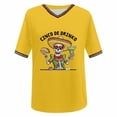 thumbnail image 4 of YMNXA Women's T Shirts Linen Short Sleeve V Neck Graphic Skeleton Embroidered Fashion Soft Breathable Tee Top For Casual Daily Wear,Yellow,XXL, 4 of 4