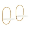 thumbnail image 6 of Kate and Laurel Olav Modern Glam Two-Piece Floating Shelf Set, 8 x 13 x 6, White and Gold, Glamorous Capsule Wall Sconces Set of 2 for Charming Home Wall Decor, 6 of 8
