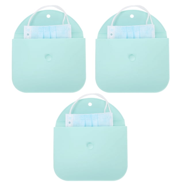 Bolsa de almacenamiento de mufla bucal, estuche organizador de silicona reutilizable portátil a prueba de polvo para exteriores, 3 uds.