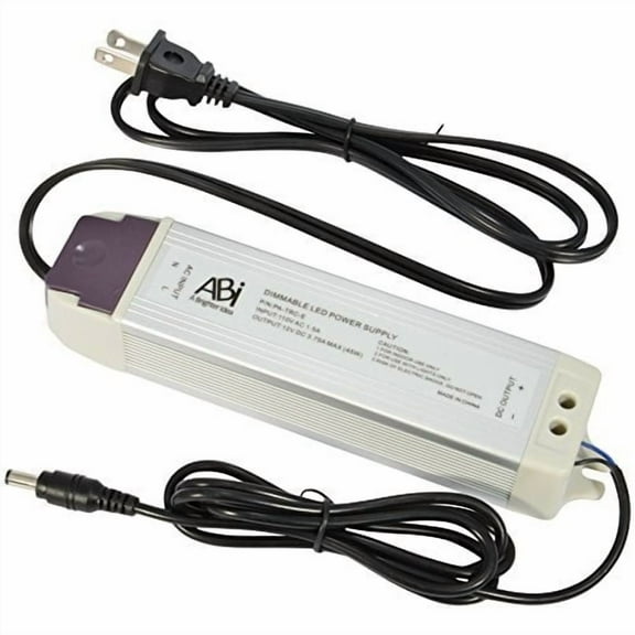 ABI 12V 45W Power Supply Driver TRIAC Dimmable Transformer for LED Flexible Strip Light Works with Standard Wall Dimmers