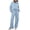 Blue, variant on Women's 2-Piece Casual Sportswear - Zipper Hoodie & Wide Leg Pants - Breathable Polyester, Tie Front Design, S-XXL - Summer/Holiday Outfits