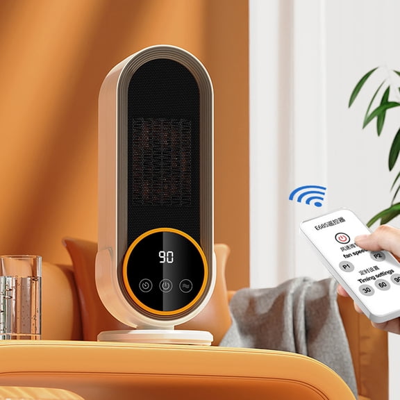 Leatfisat 2025 Remote Control Ceramic Space Heater, Energy Efficient Portable Indoor Warmer For Home Office Use, Quiet Operation