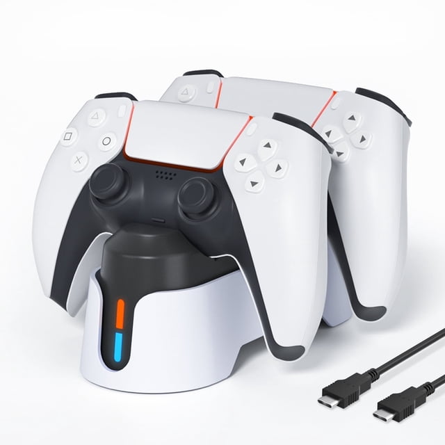 PS5 Controller Estación de Carga, Estación de Carga PS5 con Indicador LED, Soporte de Carga Dual para Controles Playstation 5, PS5, Reemplazo de Estación de Carga DualSense