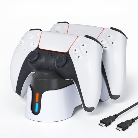 PS5 Controller Estación de Carga, Estación de Carga PS5 con Indicador LED, Soporte de Carga Dual para Controles Playstation 5, PS5, Reemplazo de Estación de Carga DualSense
