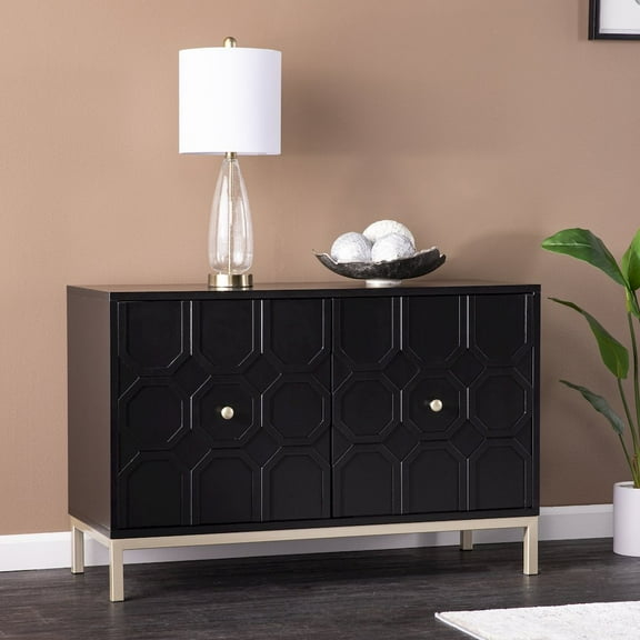 SEI Furniture 2-Door Engineered Wood Accent Cabinet in Black