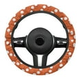 thumbnail image 2 of Yuyamidu Orange Polka Dots Steering Wheel Cover Warm Steering Wheel Decorative Accessory for Auto Sedan 15 Inch Winter Car Wheel Protector Flannel Case, 2 of 7