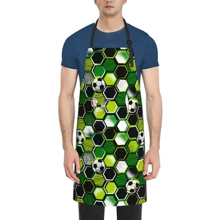 

Ocsxa Soccer1 Apron With Pockets Kitchen Bib Waterproof Resistant Women Men Unisex Adjustable