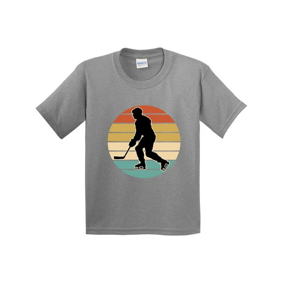Inktastic Hockey Player Retro Sunset Youth T-Shirt