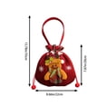thumbnail image 3 of Festive Gift Bags Reusable Drawstring Gift Sacks with Handle Reindeer Holiday Xmas Party Favor Wrapping Bags for Candy Cookies Small Toys Stocking Stuffers, Set of 1, Cloth, 3 of 7