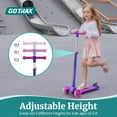 thumbnail image 4 of GOTRAX KS1 Kids Kick Scooter, Toddler Scooter 3 Wheel with LED Lighted, 3 Adjustable Handlebars, Suitable for Boys and Girls Ages 2~8 Children and Max Load 100 lbs, Pink, 4 of 7