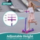 thumbnail image 4 of GOTRAX KS1 Patinete para Niños 3 Ruedas con Iluminación LED, 3 Manillares Ajustables, Adecuado para Niños y Niñas de 2 a 8 Años y Carga Máxima de 100 Libras, Purple, 4 of 7
