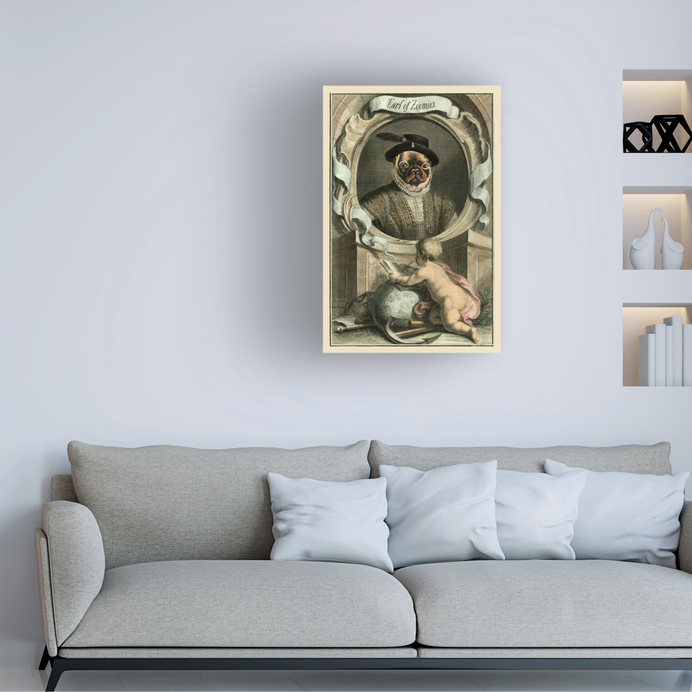 Canvas Wall Art - Alicia Longley 'Royal Dog Portrait V' Wall Art for Living Room, Bedroom, or Office Décor by Trademark Fine Art - 22 x 32 Inches
