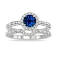 thumbnail image 2 of Handmade 1.50 Carat Round cut Diamond Wedding Set for Women in 14k White Gold affordable sapphire and diamond engagement ring, 2 of 2