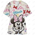 thumbnail image 3 of Uniforme de enfermera para personal de hospital, para mujer, con estampado de Mickey Mouse de punto, informal, de manga corta, cuello en V, paramédico, suministros de uniforme médico, 3 of 5