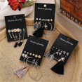 thumbnail image 5 of Women earring girl stud ear drop set pearl bohemian geometric crystal heart stud----H11-1256-04--Product code 84179 H11-1256-04, 5 of 5