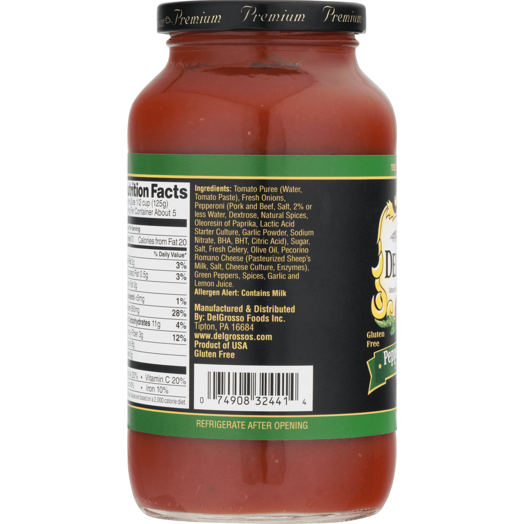 (12 pack) DelGrosso Pasta Sauce Pepperoni Flavored