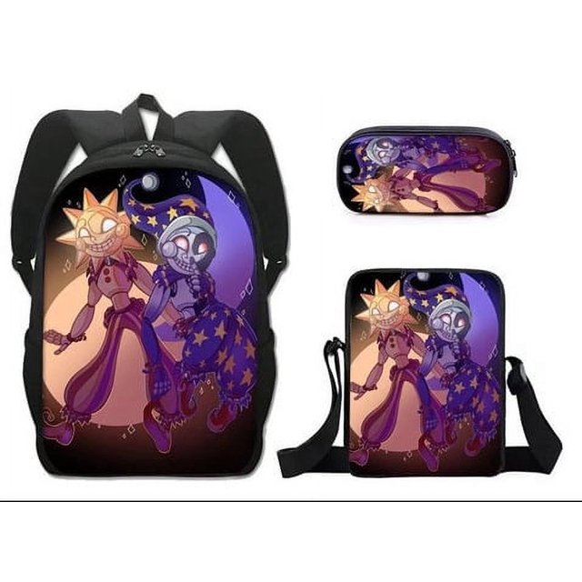 Primary And Secondary School Students Animation Backpack, Youth Schoolbag Three-piece Set-SinKeeU