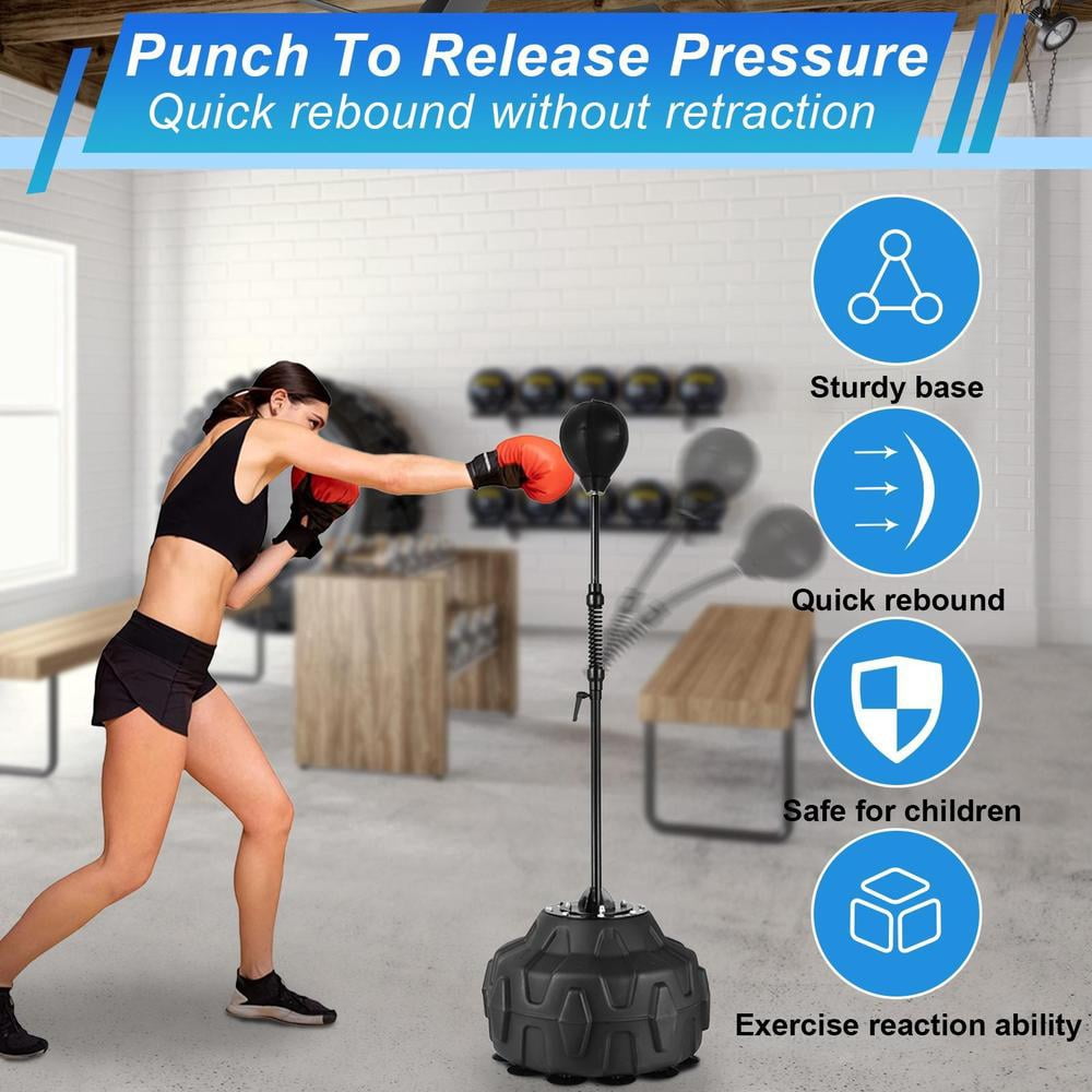 AIHOME Punching Bag for Adults Height Adjustable Floor Punching Bag Speed Ball Floor Standing Boxing Equipment for Fitness Training Home Gym intensely