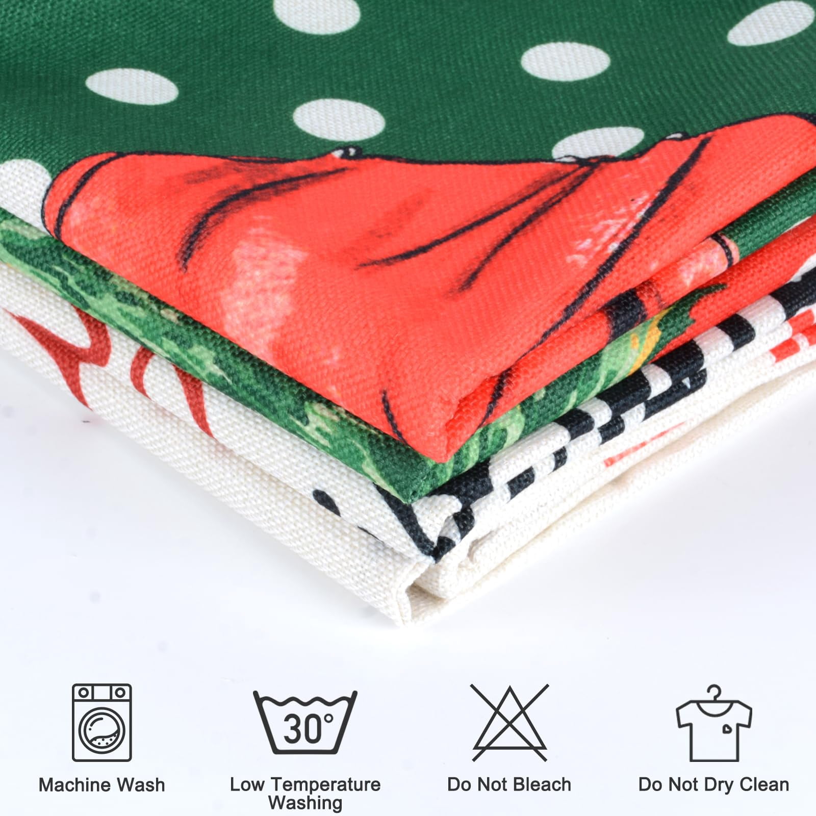 Qoosea Christmas Pillow Covers 18x18 Set of 4 Cute Xmas Tree Santa Graphic Throw Pillow Cases Linen Cushion Cover Christmas Decorations for Home Bed Couch