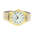 thumbnail image 3 of 2Tone Large Size Face Easy to Read Geneva Stretch Band Watch, 3 of 4