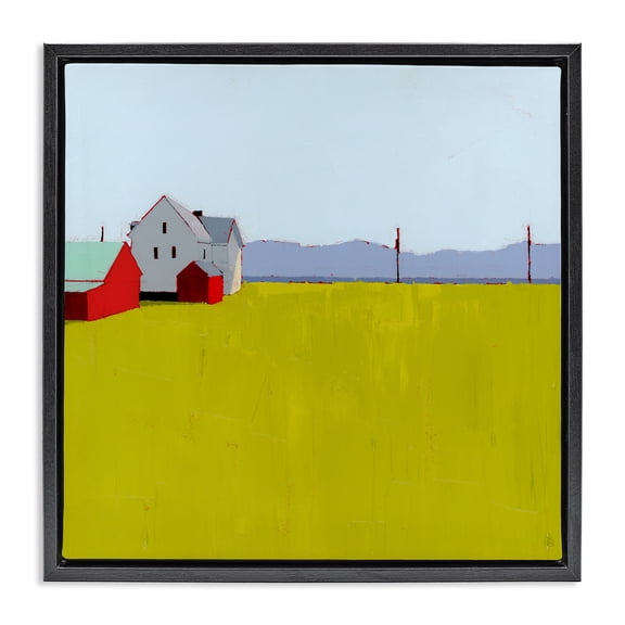 Farmhouse & Shed Landscape Black Framed Floater Canvas Wall Art, design by Ruth LaGue