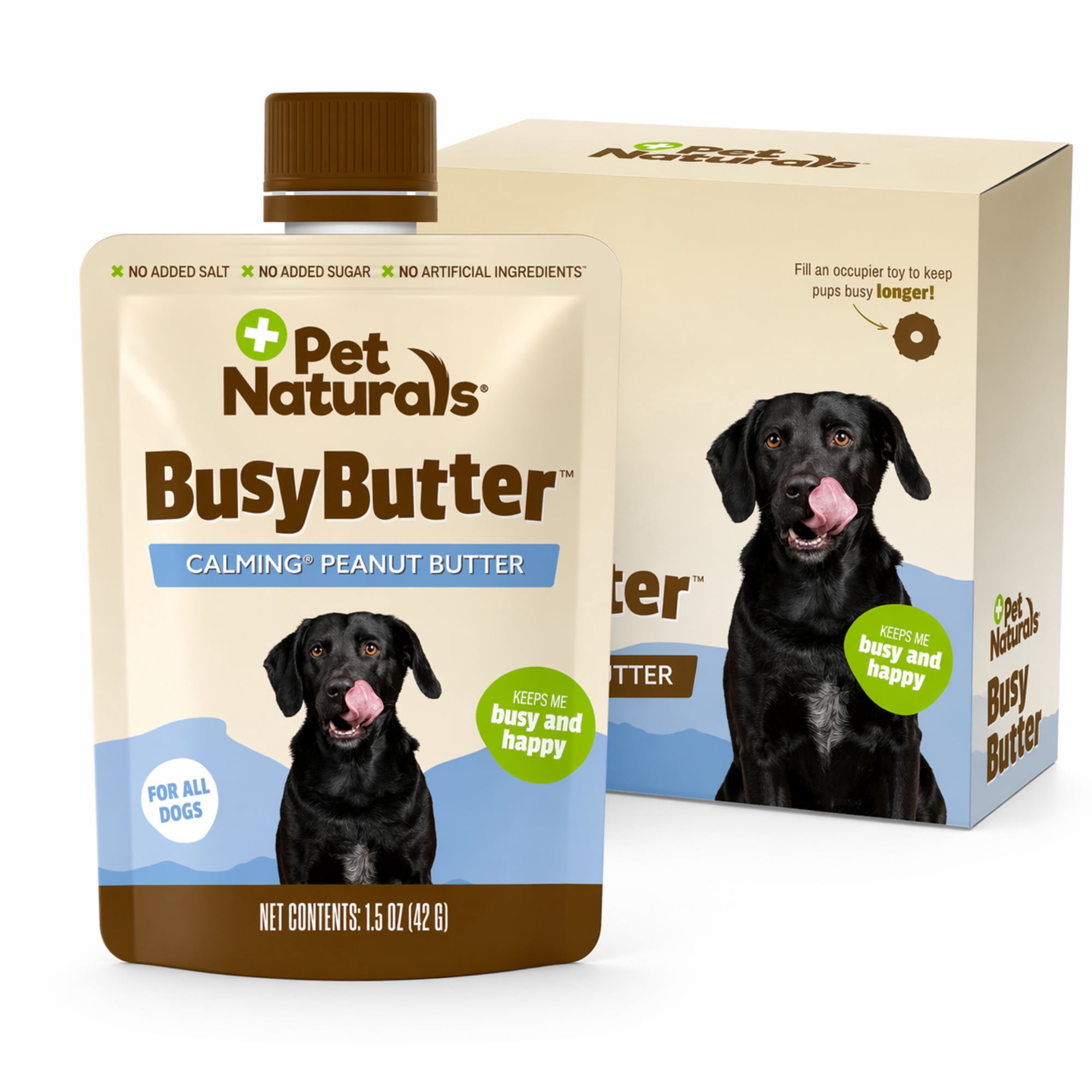 Pet Naturals BusyButter Calming Spread for Dogs, Peanut Butter, 6 Pack